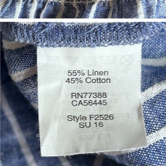 MADEWELL Striped One Shoulder Ruffle Denim Chambray Dress Size XS. - Picture 5 of 5